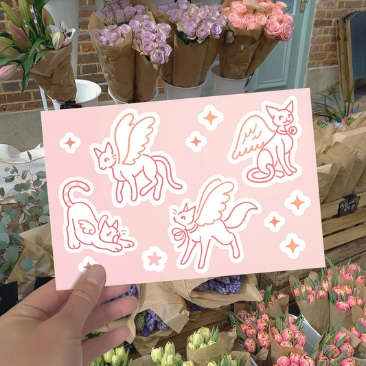Angel Cat Sticker Sheet